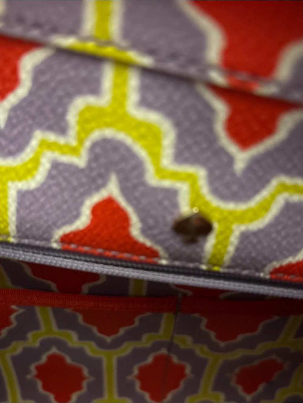 Kate Spade  Lavender orange & yellow Geometric Tote with Red Wallet